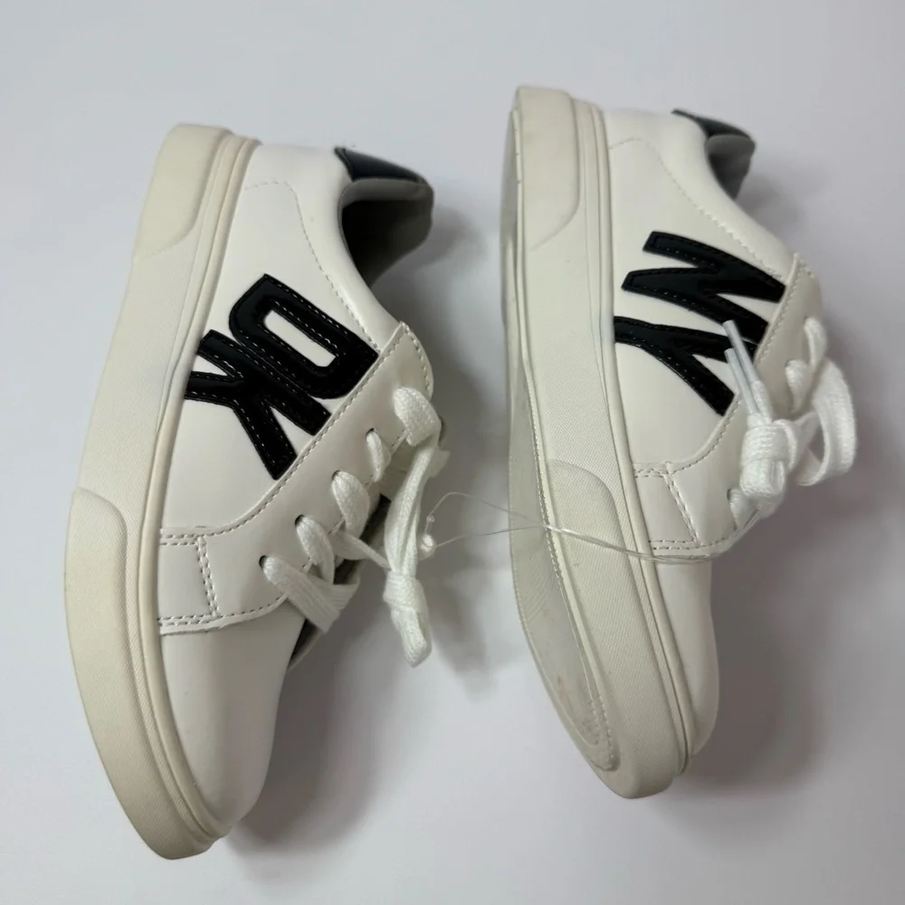 DKNY Kids White and Black Sneakers